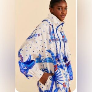 FARM RIO Off-White Jungle Chic windbreaker / rain jacket